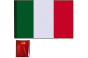 20TIPICI Bandiera Italia con Passante Per Asta 90x150cm Made in Italy - 1 Bandiera Italiana In Tessuto Poliestere - Bandiera Tricolore Verde Bianca Rossa (90x150cm)