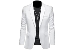 ABARTY Blazer para Hombre Chaqueta Blazer Informal Slim Fit Blazer con Un Botón Chaquetas De Traje Ligeras Abrigo Deportivo Informal Traje De Negocios Formal Blazers Esmoquin De Boda