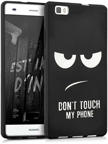 kwmobile TPU SILICONE CASE for Huawei P8 Lite (2015) Design Don't touch my phone white black - Stylish designer case made of premium soft TPU