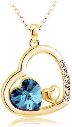 Fashion Women Necklace,Tianmao Romantic Heart-shaped Pendant Necklace Silver/Gold Female Jewelry (Gold)