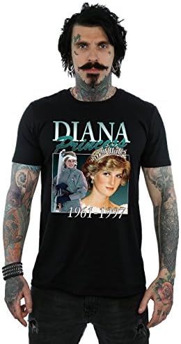 Homage Men's Princess Diana Blue T-Shirt Black X-Large