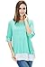 Bearsland Women's Long Sleeves False 2 Pieces Breastfeeding and Nursing Top Green UK Size 12-14