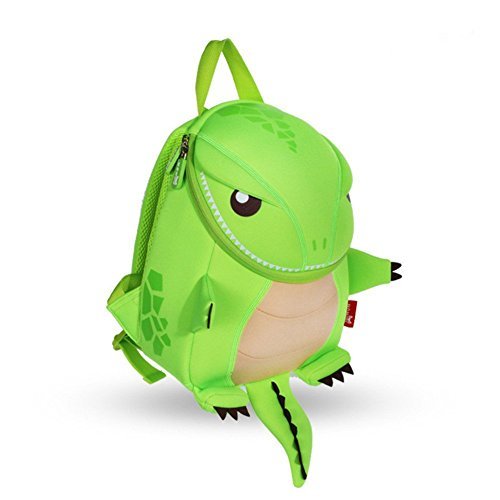 Preisvergleich Produktbild OFUN 3D Dinosaurier Rucksack Kleinkind, Dinosaurier Rucksack für Jungen Mädchen (Kleinkind-Größe, Grün)