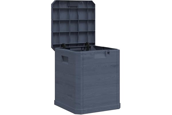 vidaXL Boîte de Rangement de Jardin, Coffre de Stockage, Outils de Jardinage, Organisateur de Terrasse Patio Arrière-Cour Extérieur, Anthracite