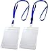 Produktbild 2 PCS ID Karten Halter, verstellbares Umhängeband Lanyard Blau Transparent