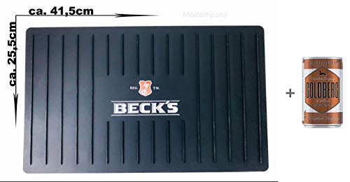 Preisvergleich Produktbild Becks Bier Flaschenablage für den Kühlschrank Antirutschmatte Matte Ablage + Goldberg Intense Ginger 0,15l EINWEG