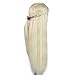 Hairdressing 80% Blonde Professional Real Hair 22 Inch,CoastaCloud Training Mannequin Head Hairdresser Human Hair with Clamp