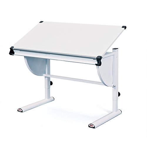 Links A la izquierda 51040450 de escritorio para niños con diseño de escritorio para niños, de madera con soporte, regulable en altura e inclinación ajustable, colour blanco