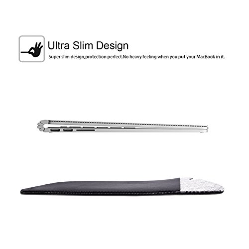 WALNEW 13.5 Microsoft Surface Book 13.5 Zoll Schutzhülle, Hülle, Case, Cover, mit Zwei-Taschen-Design mit Geschütztem Inneren und Externem Mousepad,Schwarz - 5
