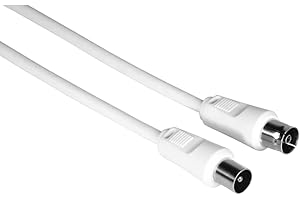 Hama - Cavo antenna M/F, 75 ohm, 1,5 metri, per Televisore, bianco