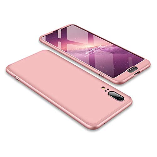 Ttimao Funda Huawei P20 PC Hard Case a Prueba de Golpes Resistente a Los Ara  azos Ultrafino 360    Caja Protecci  n Tres en Uno Cubierta Protectora Oro Rosa 