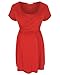 The Essential One - Short Sleeve wrap tie Nursing top - Medium (12-14) - Red - EOM3