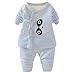 Produktbild Hawkimin Kleinkind Baby Langarm Mädchen & Jungen Warm halten Cartoon Tops + Gestreifte Hose Pyjama Sausgangsdienstklage Outfits