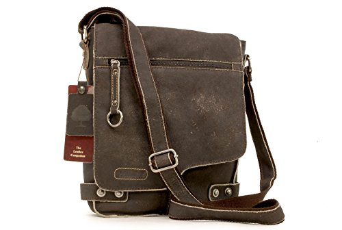 ASHWOOD - Camden 8352 - Bolso Bandolera - Apto para Llevar Kindle y iPad - Cuero - Marrón