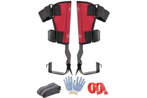 KAXENIG Tree Climbing Spike Crampons Tree Climbing Spikes, Adjustable Steel Poles Climbing Spurs, Tree Climbing Tool Kit, Stainless Steel Tools For Climbers, Logging, Hunting Observation And Fruit Picking