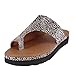 Produktbild BIKETAFUWY Slipper Damen Sommer Plateau Flip Flops Leopard Gedruckt Zehentrenner Slip-On Bohemian Blumendekoration Hausschuhe Flach Peep Toe Sandalen