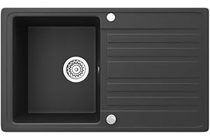 Bergström Spülbecken, Schwarz, 76 x 46 cm mit Trockenplatz