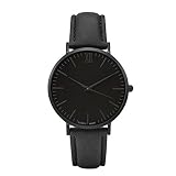 Souarts Herren Armbanduhr Einfach Stil Casual Analoge Quarz Uhr Schwarz