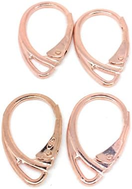 Two Pairs of DIY Earring Colour Rose Gold Drop Earrings 20 x 10 mm