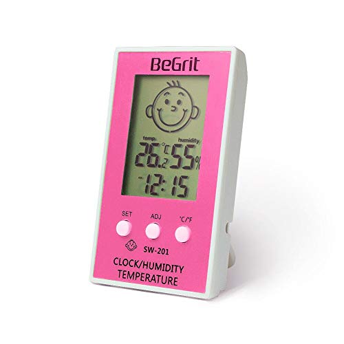 BeGrit Camera termometro per il bambino in camera di umidit di temperatura di umidit Monitor, Digital Facile istantanea Leggi con Smile/Sad Icona Emotion
