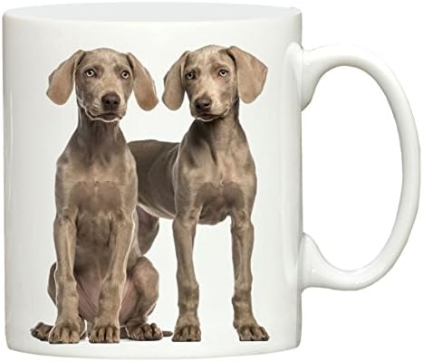 Dog Exhibitor Weimaraner Dog design hand printed ceramic mug printed in the UK merchandise, great for tea, coffee and most hot or cold beverages.