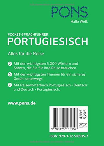 PONS Pocket-Sprachführer Portugiesisch: Alles für die Reise - mit Reisewörterbuch