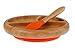 Baby Toddler Bamboo Spill Proof Stay Put Suction Divided Plates. No Plastic. BPA Fee & Eco-Friendly + BONUS E-BOOK. Great baby gift set & for Boating (Orange)