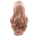 Arimika Wig 26inch Long Wavy Layered Pink Heat Safe Synthetic Hair Lace Front Wigs Decent Parting Space Transparent Lace For White Or Pale Scalp