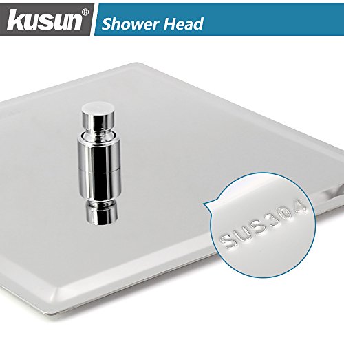 Kusun® 10″ Ultra Dünn Niederschlag Duschkopf Polierte SUS 304 Edelstahl Fixed Mount Mit Drehbaren G1/2 Metall Ball Stecker Quadratische DP10 - 5