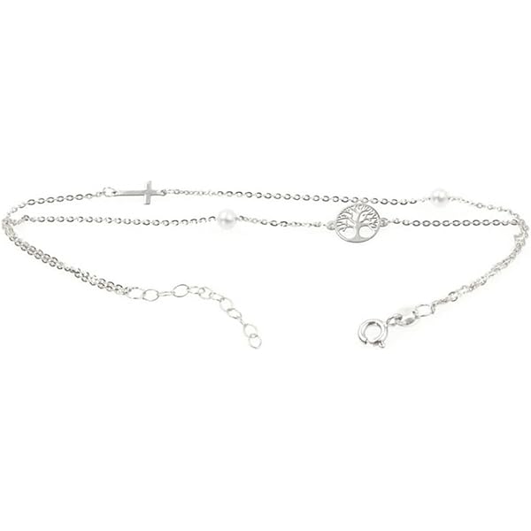 Albero della vita bracciale in argento 925 per le donne, charms regolabile amore bracciali amicizia braccialetto fortunato gioielli regali per BFF ragazze adolescenti comunione battesimo compleanno