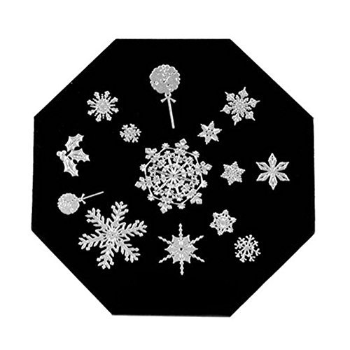 Born Pretty 1pc Nail Art Stamp Template Cute Snowflake Design QA58