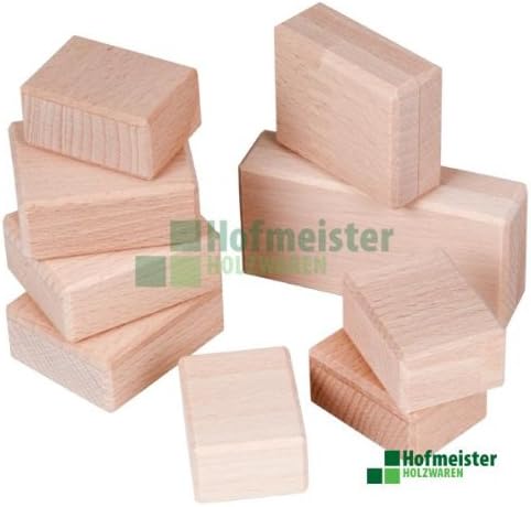 Hofmeister Holzwaren, wooden blocks, building bricks, toy blocks, Children, made of beechwood L98xB80xH40 mm, 30460