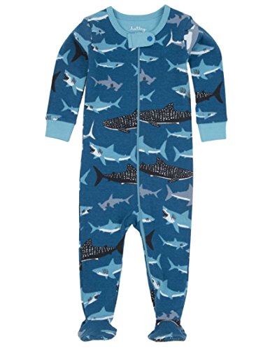Hatley Baby Boys Infant Footed Coverall Sharks Pyjama Set, Blue, 0-3 Months