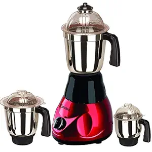 Sunmeet Black-Red Color 600Watts Mixer Grinder with 3 Jar (1 Juicer Jar with Filter, 1 Large Jar, 1 Medium Jar and 1 Chuntey Jar) 2019-TM.Make in India(ISI Certified)