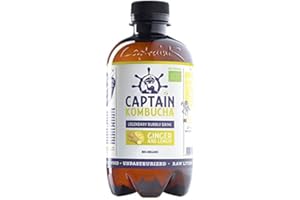 THE GUTSY CAPTAIN KOMBUCHA Captain Kombucha Ginger Lemon, Té de burbuja - 12 de 400 ml. (Total 4800 ml.)