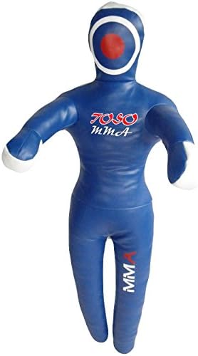 TOSO MMA Judo Leather Grappling Dummy 2 hooks Hanging Punching Bag TM3303A Leather - Blue 40" Up to 25kg/55 lb