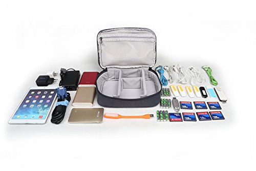 Organizer Per Cavi E Accessori Elettronici - Borsa Impermeabile In Oxford, Con Elastichi, Rosso - 3