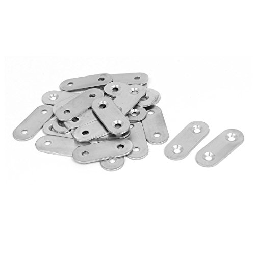 Preisvergleich Produktbild sourcingmap® 26 stücke 40mm Länge Edelstahl Flache Ausbessern Befestigungsplatte Halterungen de