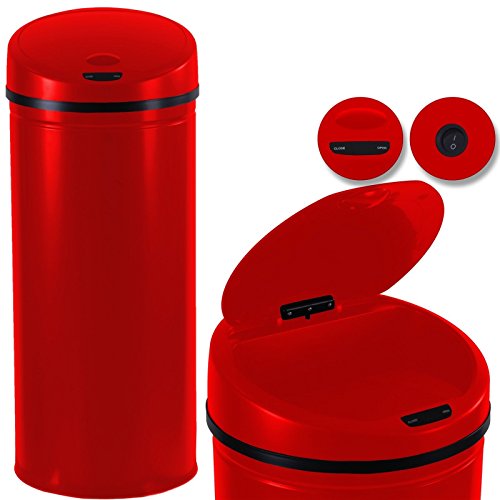 Kesser® Sensor Mülleimer ✓ Automatik ✓ Abfalleimer ✓ Abfall | EDELSTAHL | Farbe: Rot | Größe: 50 L - 2