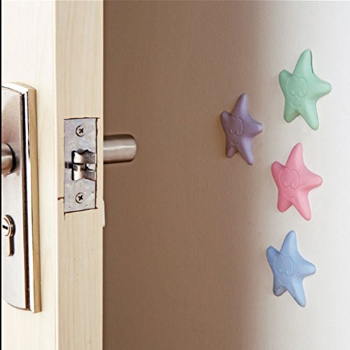 iZoeL Selbstklebende Gummipuffer Türpuffer Wandpuffer Türklinkenpuffer Gummi Puffer Bummsi gegen Tür Fenster Schrank Tisch Wand Schutz Sterne-Form - 3