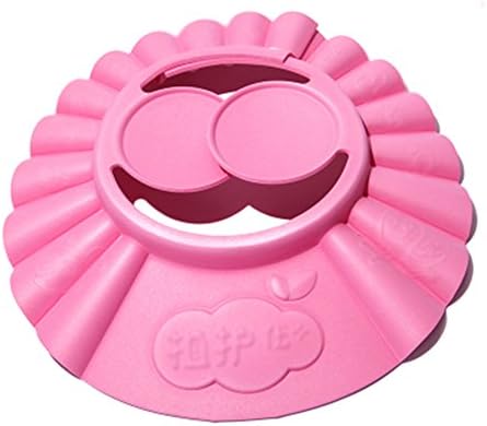 Children adjustable with a hooded hair shampoo baby waterproof cap, sunscreen ( Color : Pink )