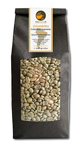 Rohkaffee - Grüner Hochland Kaffee Colombia Supremo (grüne Kaffeebohnen 1000g)