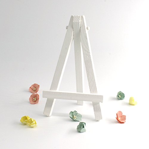 Mini Staffeleien in weiß (10-er packung). Hochzeit Platzkarten Namenshalter (12 cm hoch) - 4