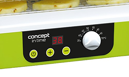 CONCEPT Hausgeräte so1060 Dörrgerät in Time mit Zeitschaltuhr, 9 rechteckige Einlegeböden, grün / weiß - 5