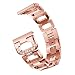 Produktbild Feinny Lederband Ersatzband/Mode Deluxe Kristall Diamant Dekorative Sport Edelstahl Armband/Für Samsung Galaxy Active Series/Rose Gold