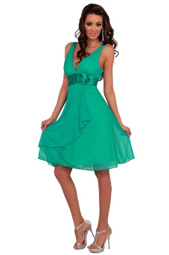 H1197 Designer Flowy Evening Bridesmaid Prom Cocktail Party Mini Partywear Clubwear Celebrity Style Dress (Large(12-14), Mint)