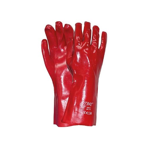 Nitras 160235 PVC-Handschuhe - vollbeschichtet / feuchtigkeitsabweisend - 35 cm Länge, Größe:10