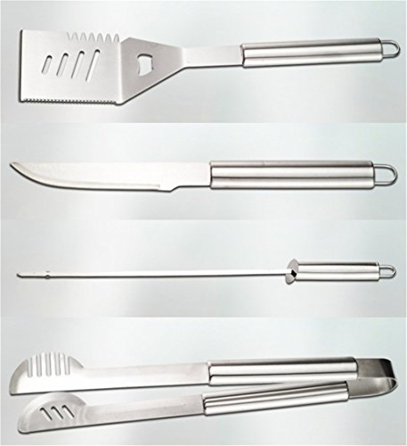 RoseFlower® 18 teilig Hochwertige Edelstahl Grillbesteck Barbeque mit Aluminium-Koffer enthalten – Perfekte Schwerlast Professionelle Grill-Werkzeug BBQ Zubehör Kit - 5