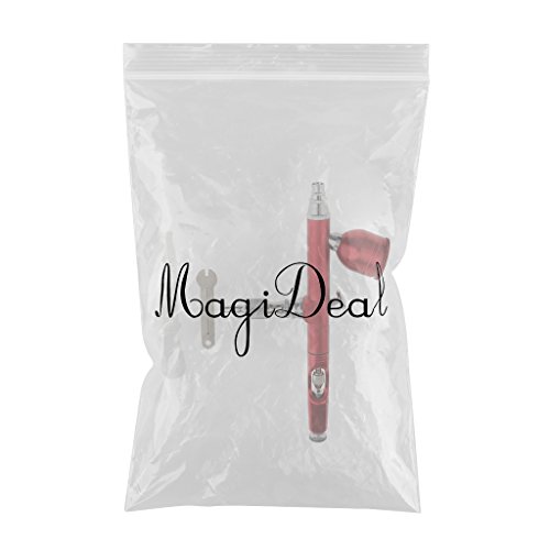 MagiDeal Spritzpistole – Airbrushpistole Dual Action Gravity Feed Spray Gun Tattoo Nail Art Paint Kit – Rot - 2