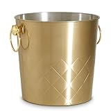 PARTE DE UNA COLECCION - este cubo de champán dorado cepillado VonShef es parte de una colección a juego, ideal para agregar accesorios a tu barra con piezas a juego